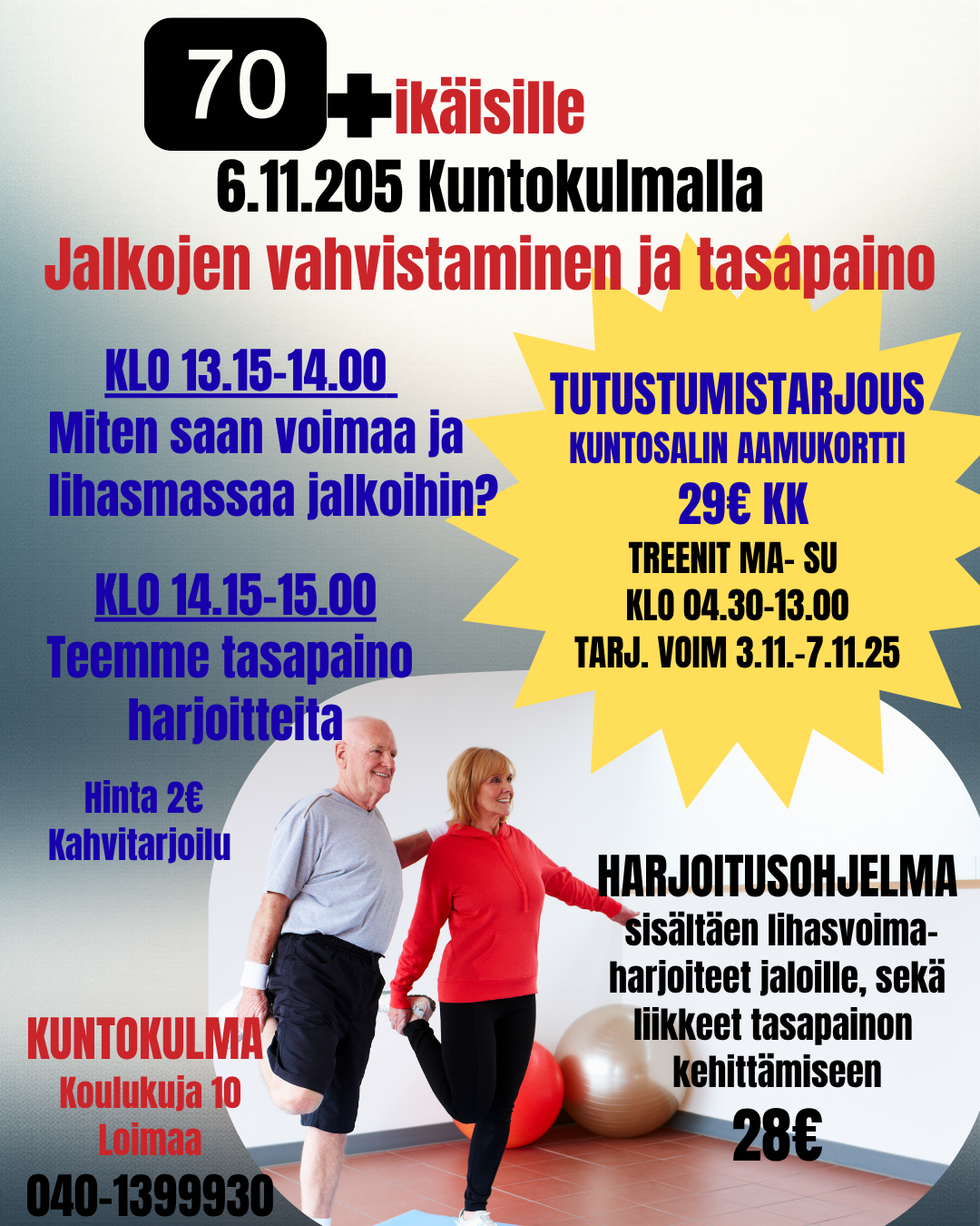65+ ikäisille Voimaa ja tasapainoa 6.11.2025